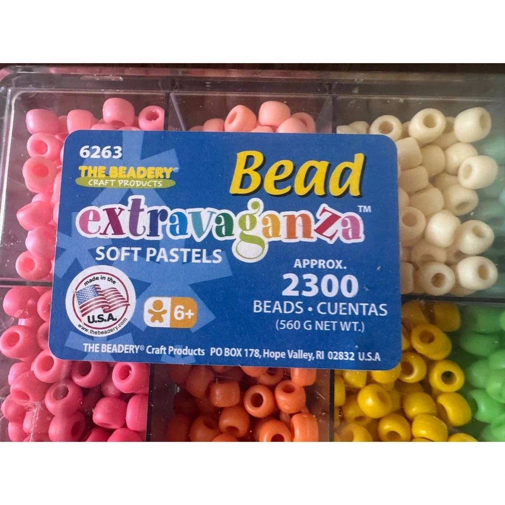 The Beadery Bead Extravaganza Pastels 2300 Pony Beads Craft Kit Mixed Colors